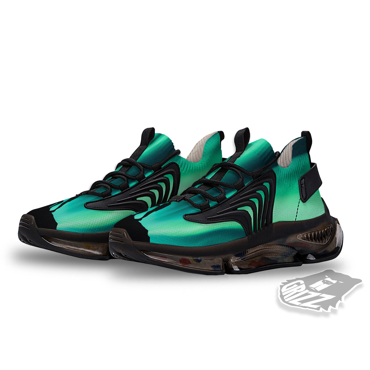 Man Making Marriage With Northern Lights Print Black Gym Shoes-grizzshop