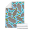 Manatee Pattern Print Blanket-grizzshop