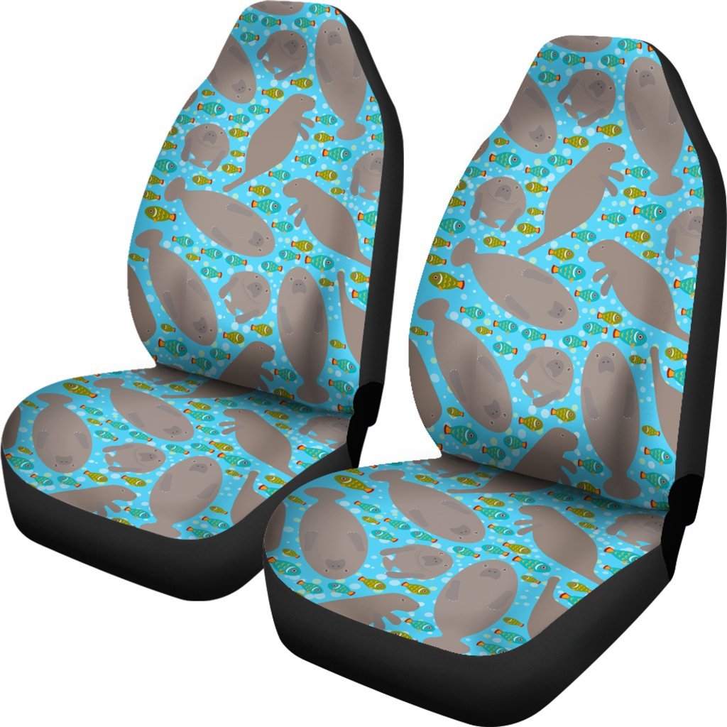 Manatee Pattern Print Universal Fit Car Seat Cover-grizzshop