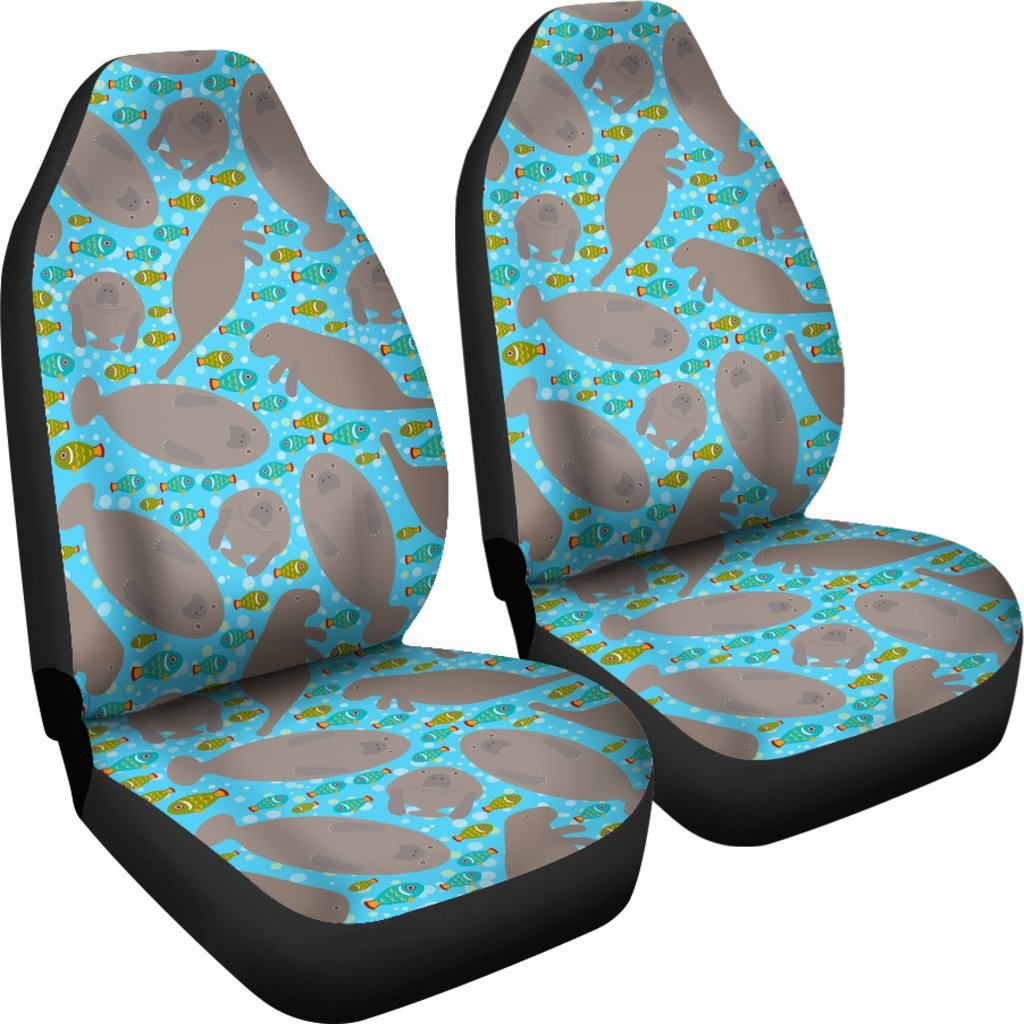 Manatee Pattern Print Universal Fit Car Seat Cover-grizzshop