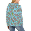 Manatee Pattern Print Women Pullover Hoodie-grizzshop
