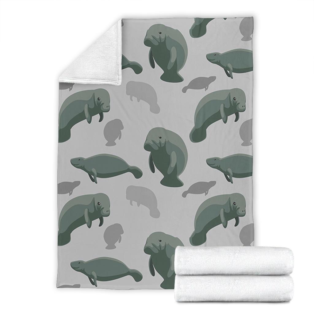 Manatee Print Pattern Blanket-grizzshop
