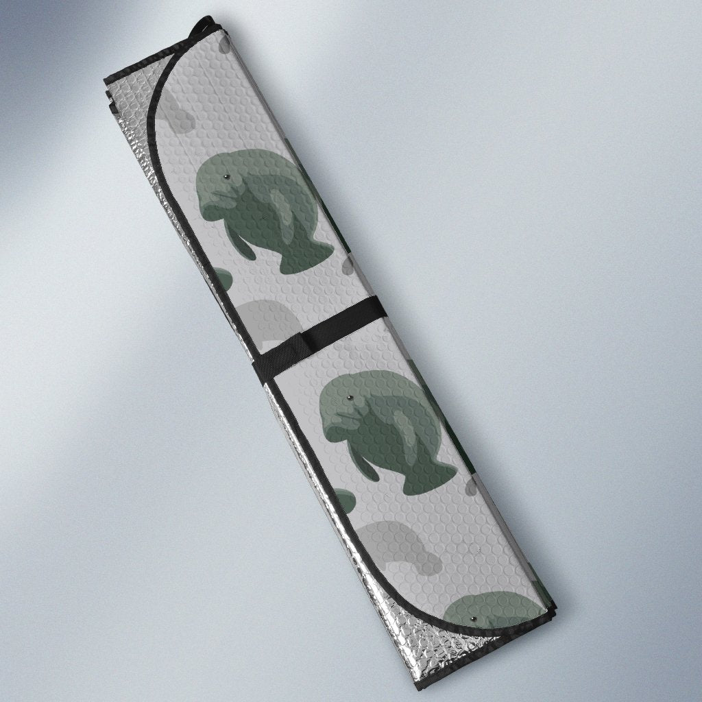 Manatee Print Pattern Car Sun Shade-grizzshop