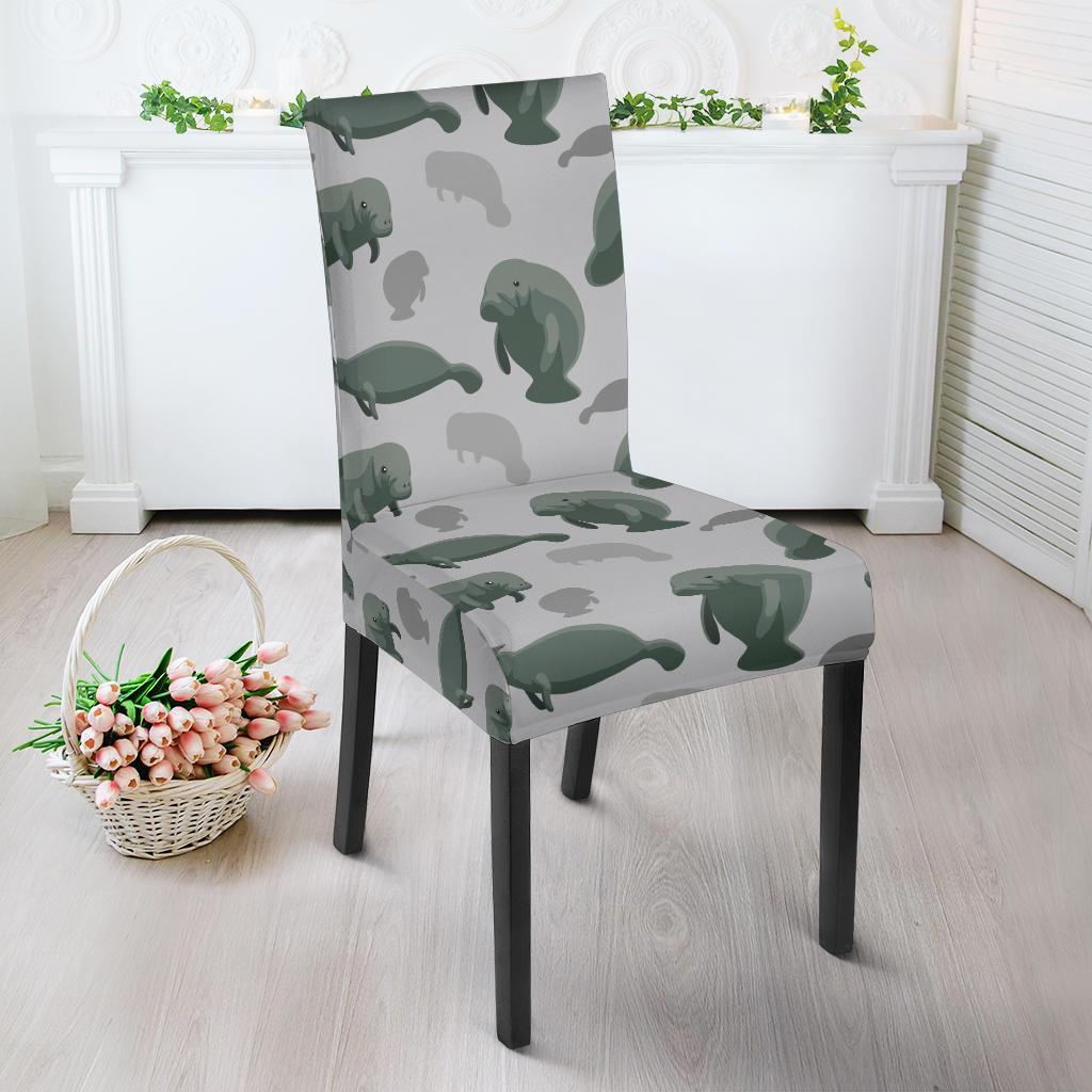 Manatee Print Pattern Chair Cover-grizzshop