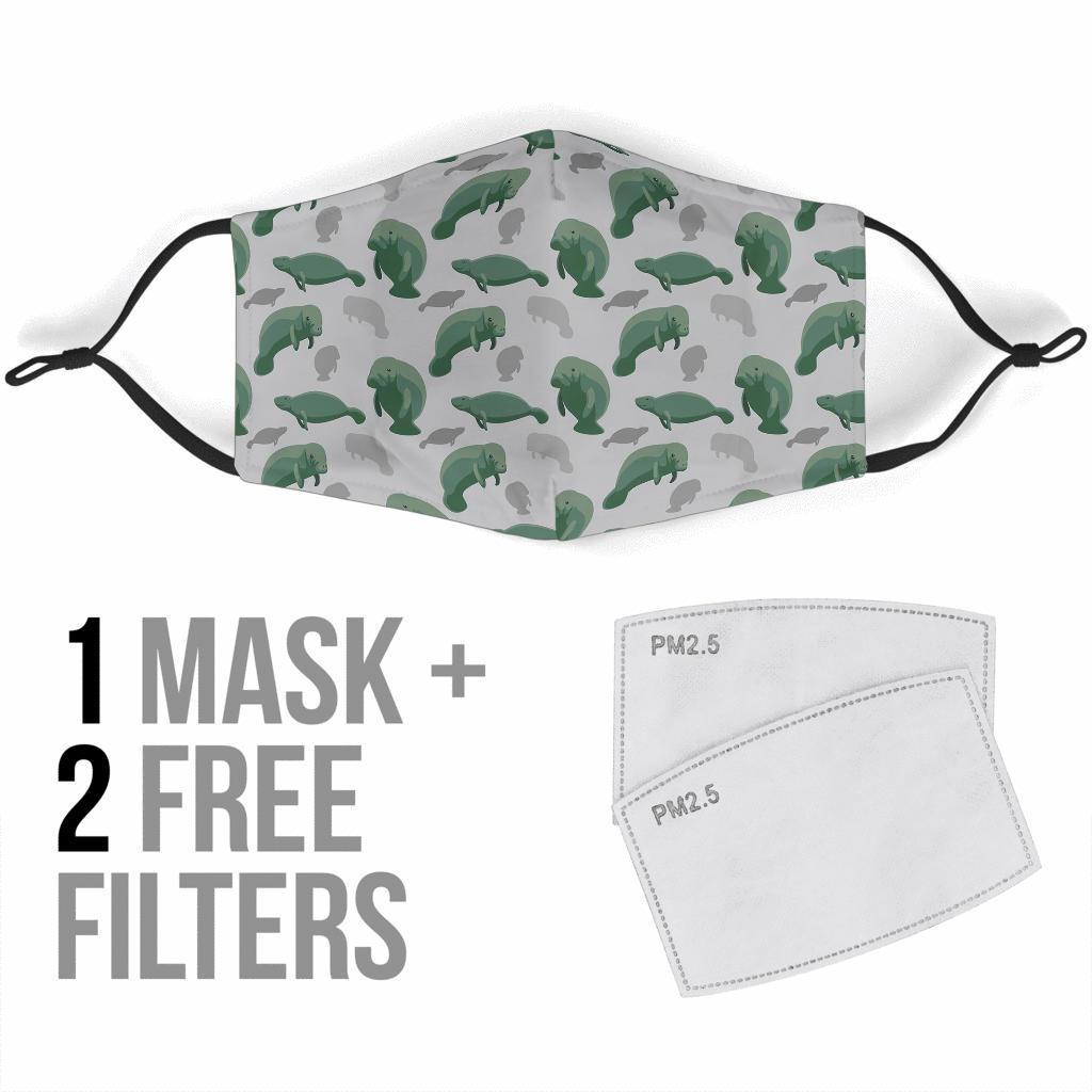 Manatee Print Pattern Face Mask-grizzshop