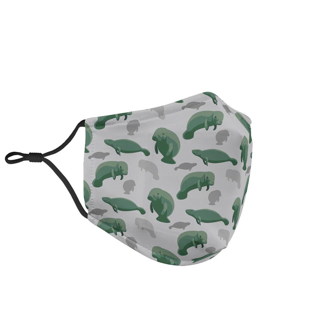 Manatee Print Pattern Face Mask-grizzshop