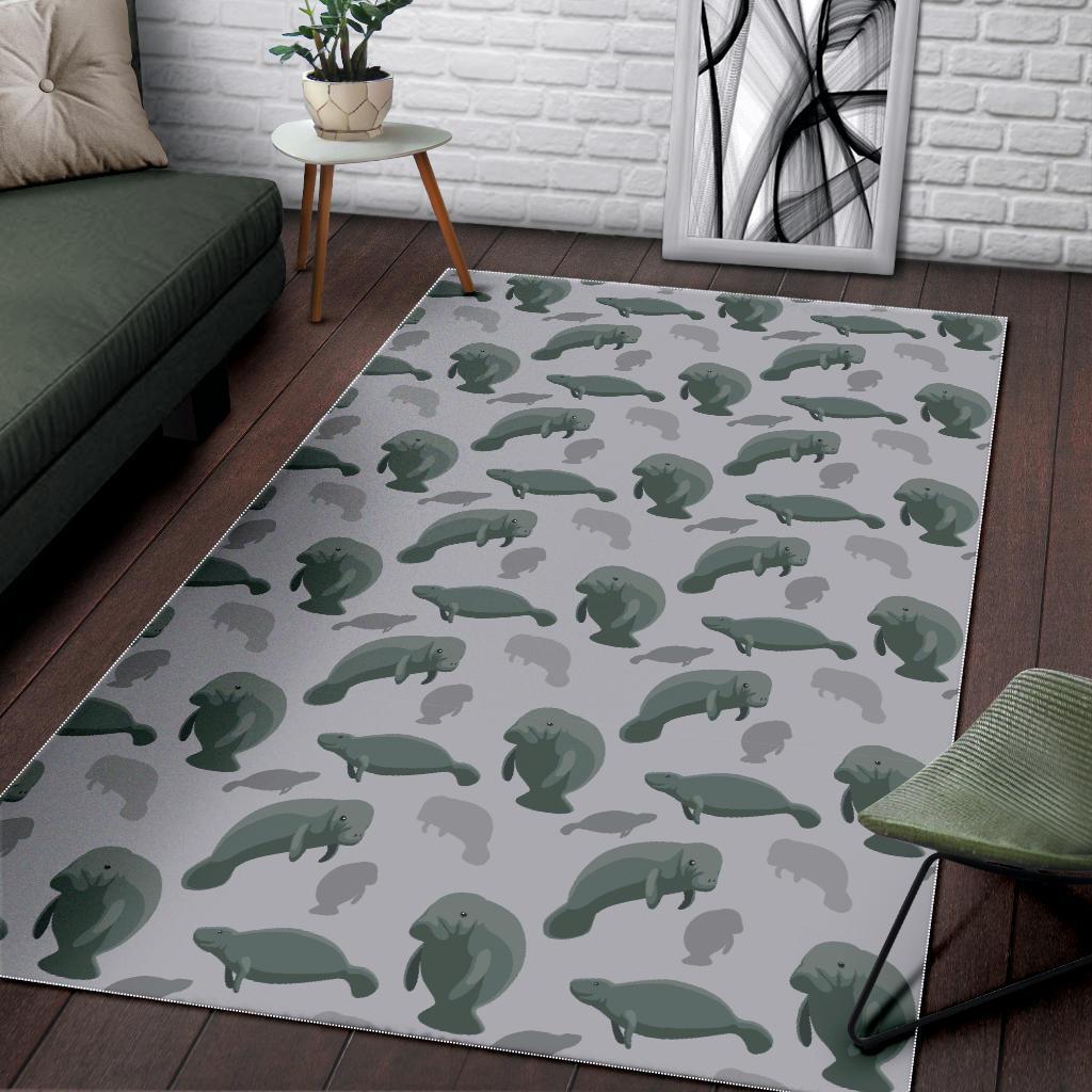 Manatee Print Pattern Floor Mat-grizzshop