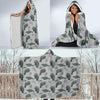 Manatee Print Pattern Hooded Blanket-grizzshop