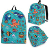 Manatee Whale Fish Octopus Pattern Print Backpack-grizzshop