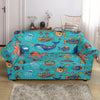 Manatee Whale Fish Octopus Pattern Print Loveseat Cover-grizzshop