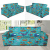 Manatee Whale Fish Octopus Pattern Print Sofa Covers-grizzshop