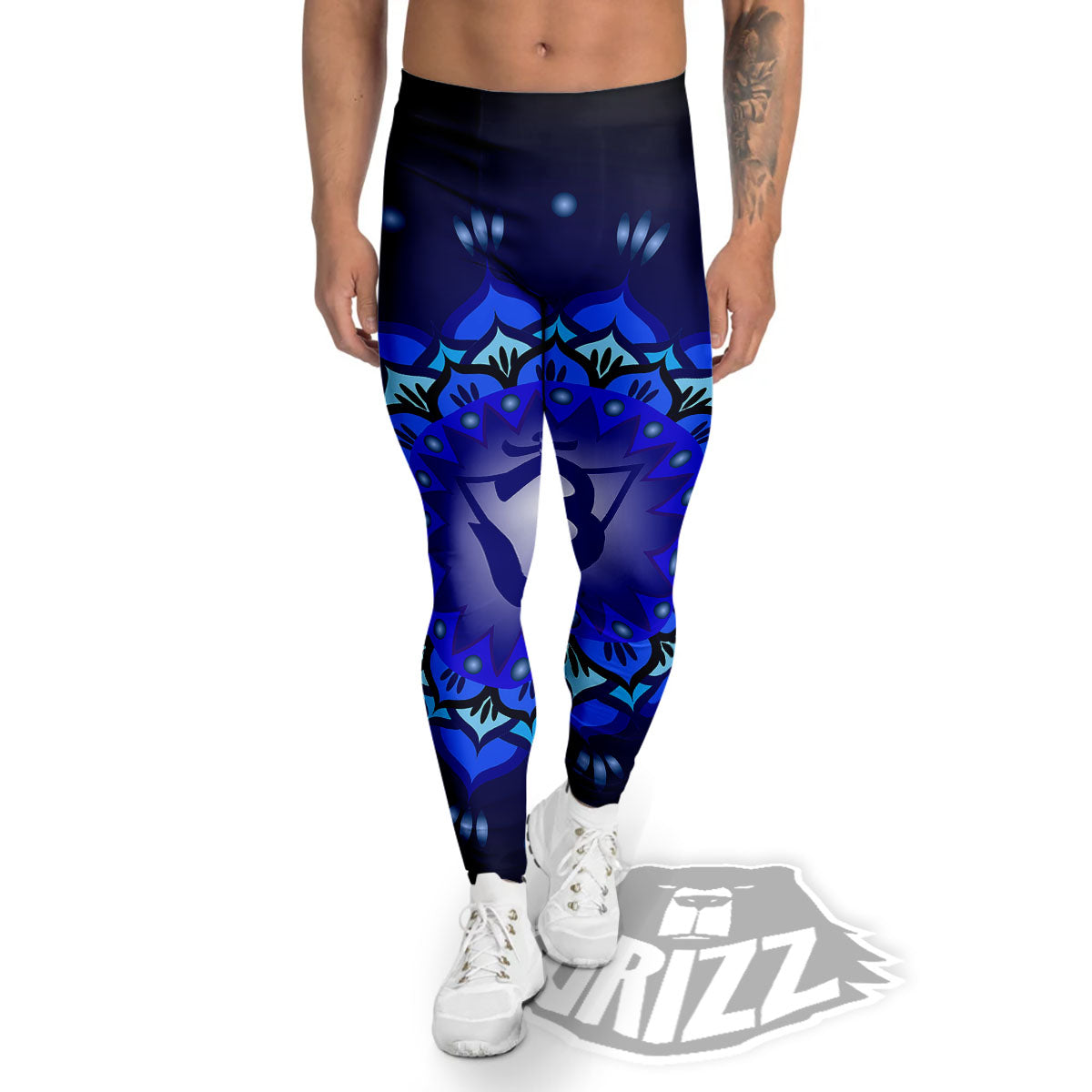 Mandala Ajna Chakra Print Men's Leggings-grizzshop