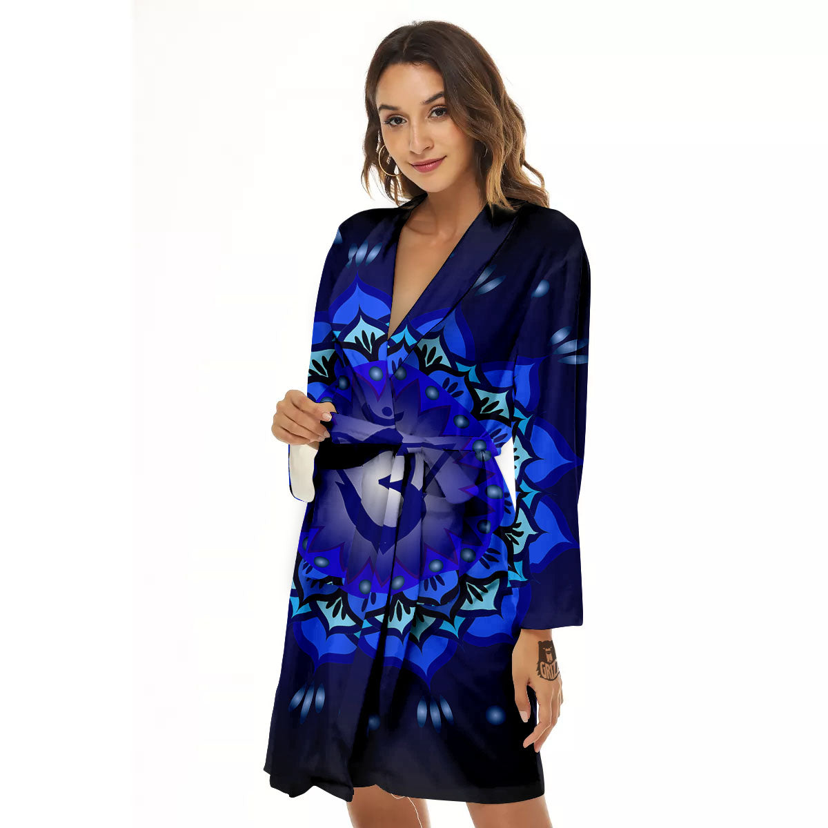 Mandala Ajna Chakra Print Women's Robe-grizzshop