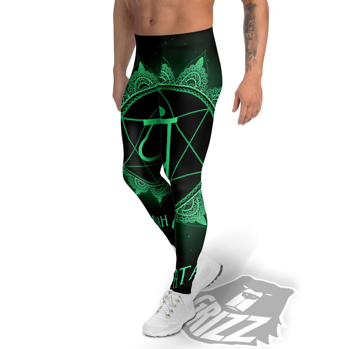Mandala Anahata Chakra Print Men's Leggings-grizzshop