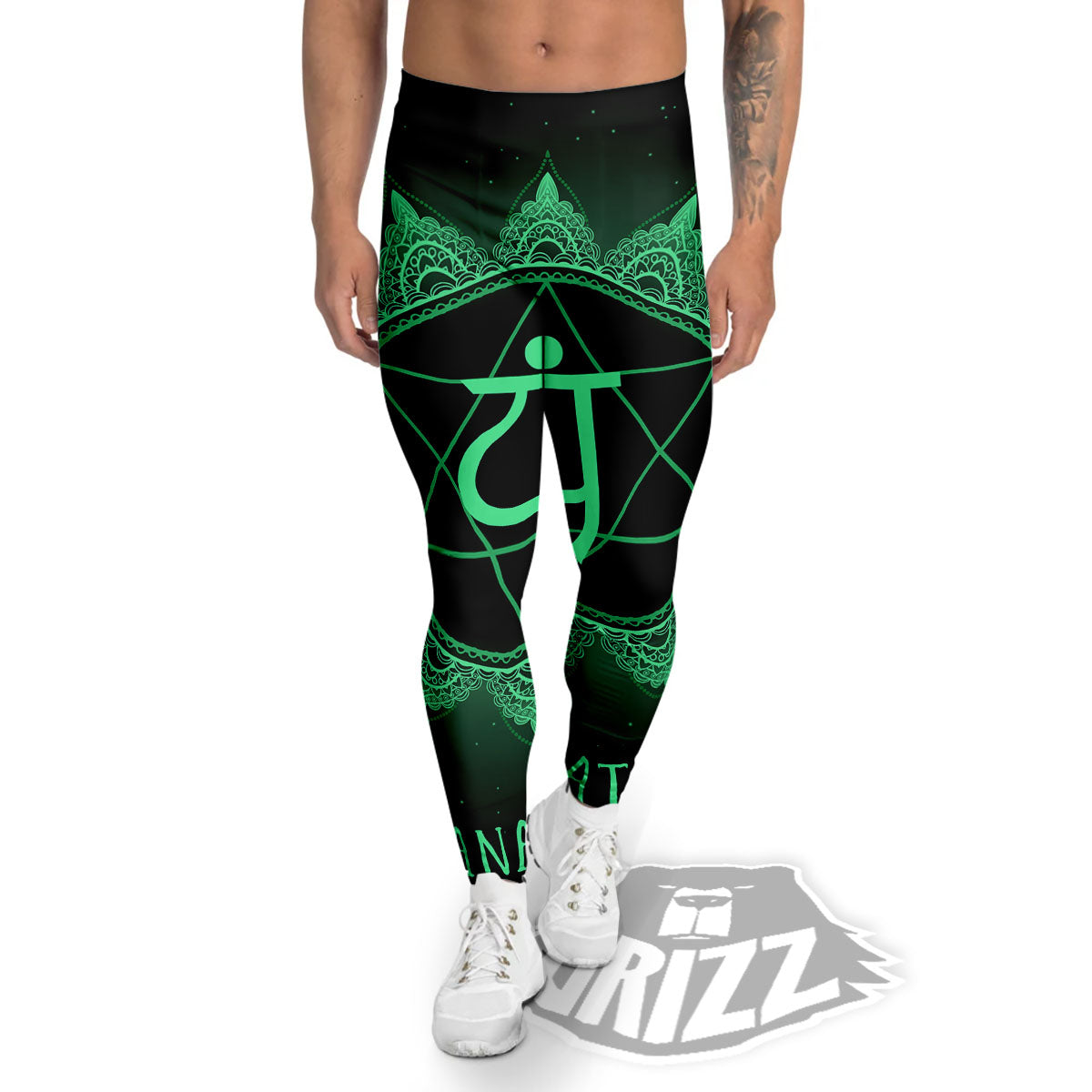 Mandala Anahata Chakra Print Men's Leggings-grizzshop