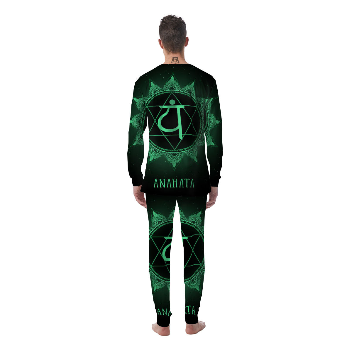 Mandala Anahata Chakra Print Men's Pajamas-grizzshop