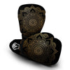 Mandala Black And Gold Print Boxing Gloves-grizzshop