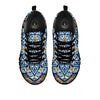 Mandala Blue And Purple Print Black Sneaker-grizzshop