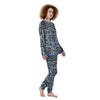 Mandala Blue And Purple Print Women's Pajamas-grizzshop