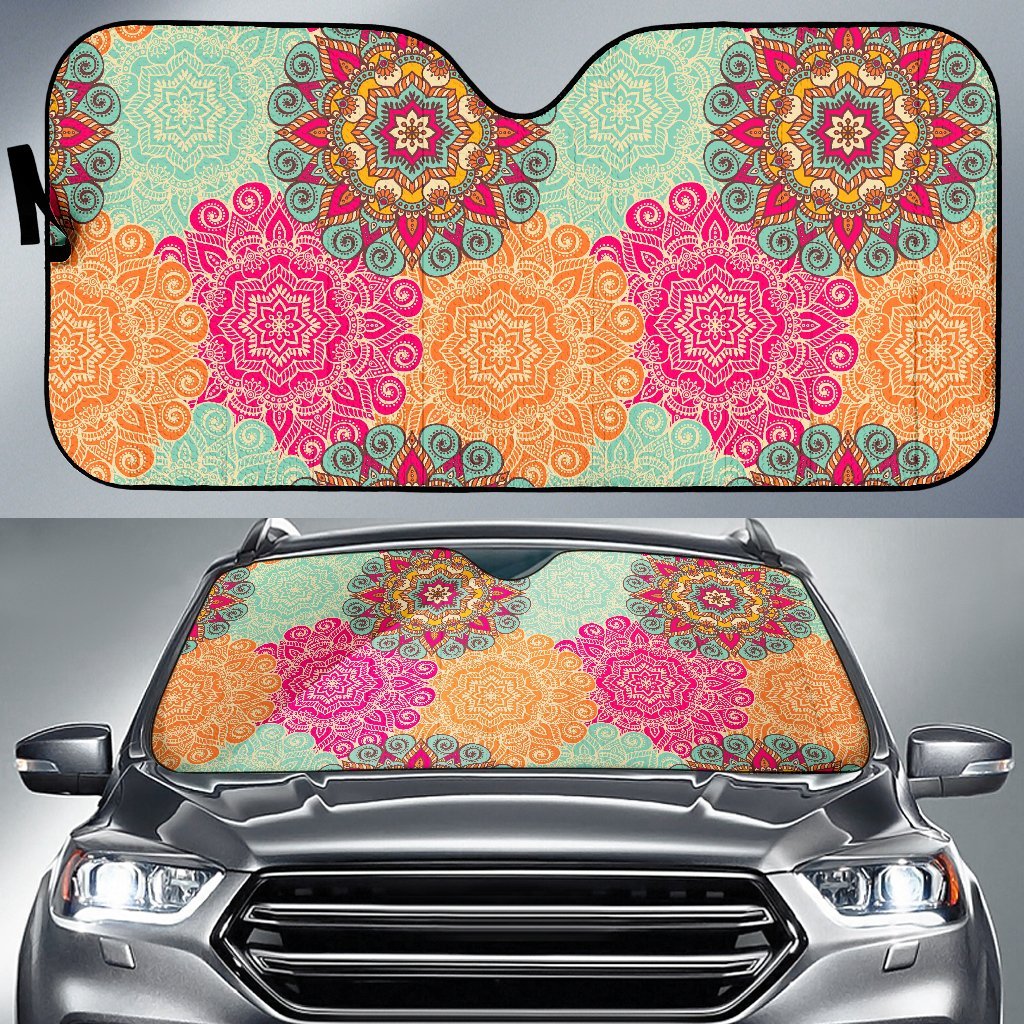 Mandala Bohemian Boho Pattern Print Car Sun Shade-grizzshop