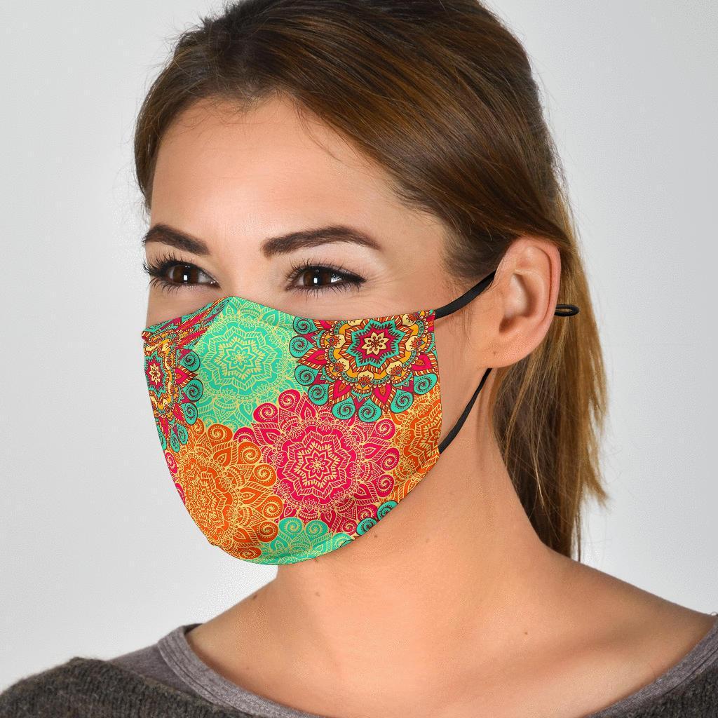 Mandala Bohemian Boho Pattern Print Face Mask-grizzshop