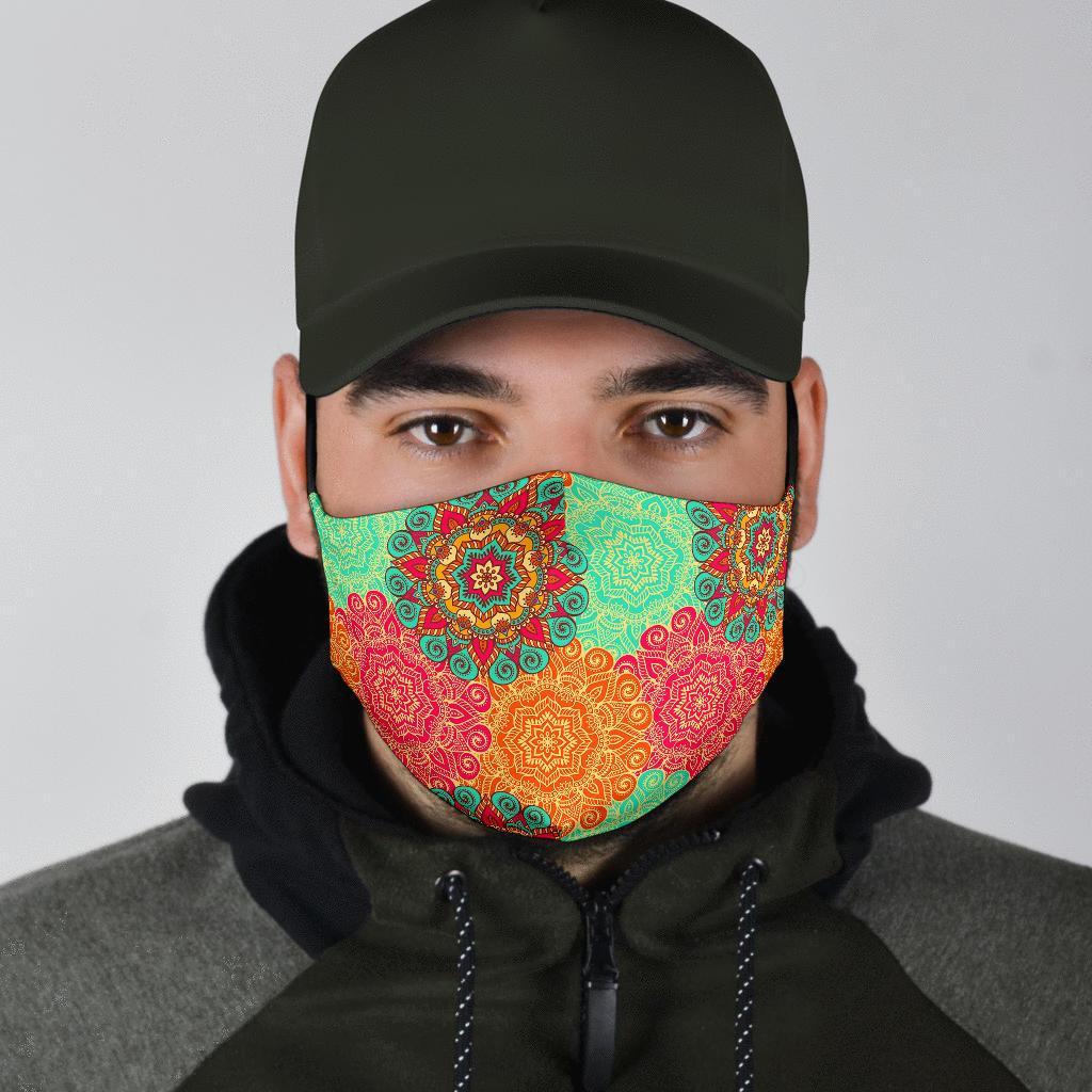 Mandala Bohemian Boho Pattern Print Face Mask-grizzshop