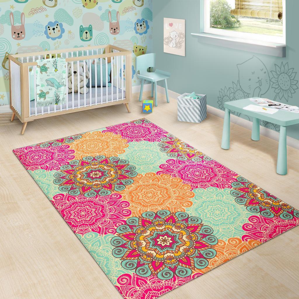 Mandala Bohemian Boho Pattern Print Floor Mat-grizzshop