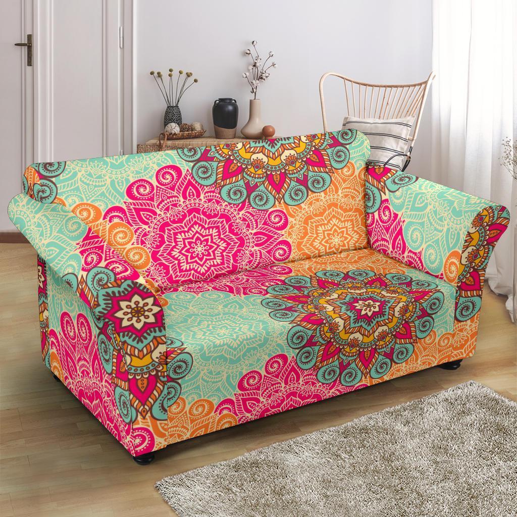 Mandala Bohemian Boho Pattern Print Loveseat Cover-grizzshop