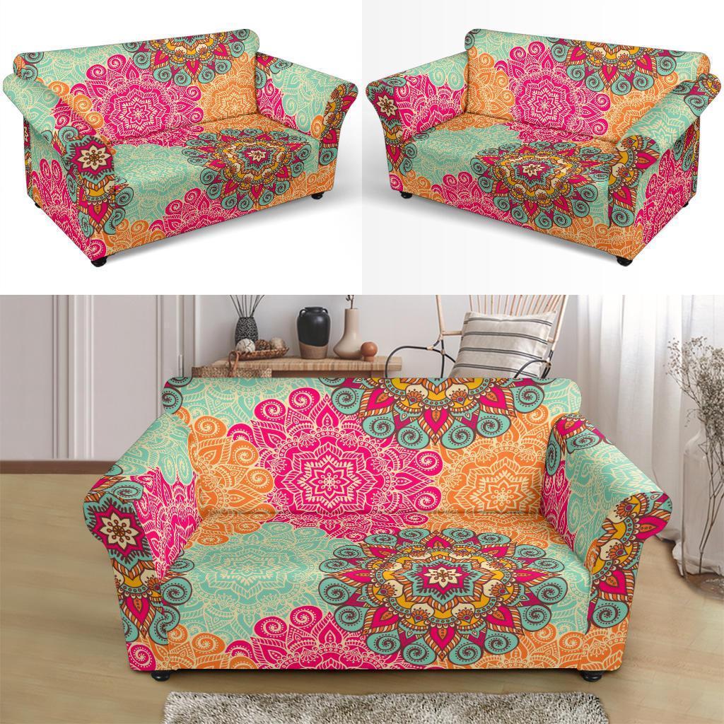 Mandala Bohemian Boho Pattern Print Loveseat Cover-grizzshop