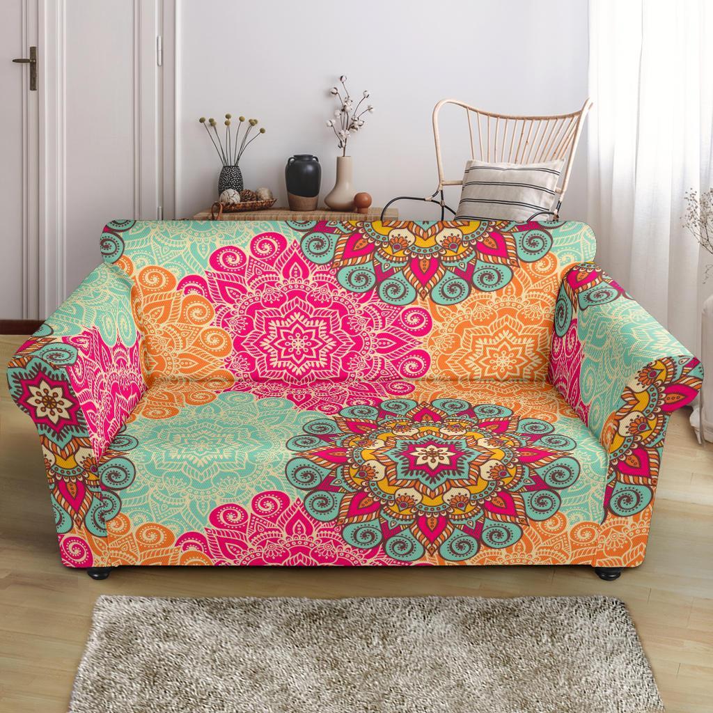 Mandala Bohemian Boho Pattern Print Loveseat Cover-grizzshop