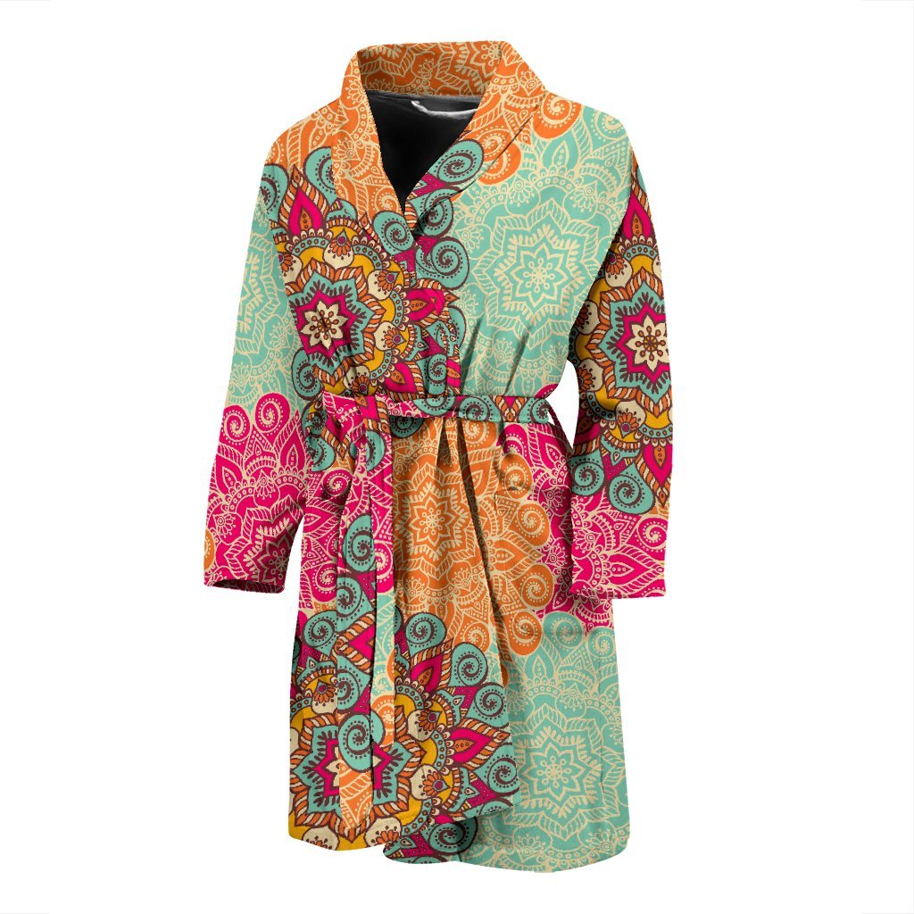 Mandala Bohemian Boho Pattern Print Men Long Robe-grizzshop
