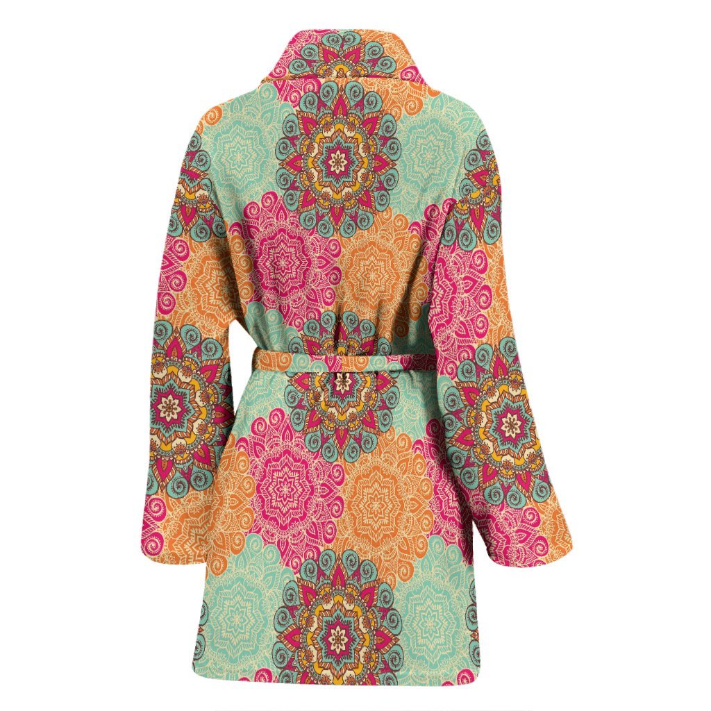 Mandala Bohemian Boho Pattern Print Women Long Robe-grizzshop