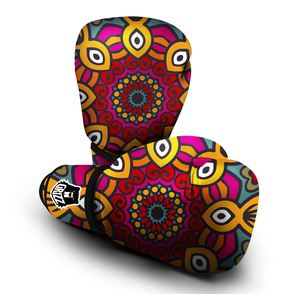 Mandala Bohemian Native Print Pattern Boxing Gloves-grizzshop