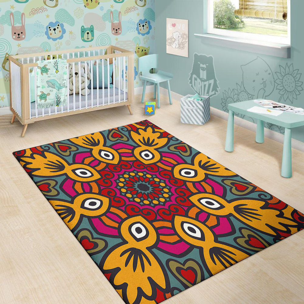 Mandala Bohemian Native Print Pattern Floor Mat-grizzshop