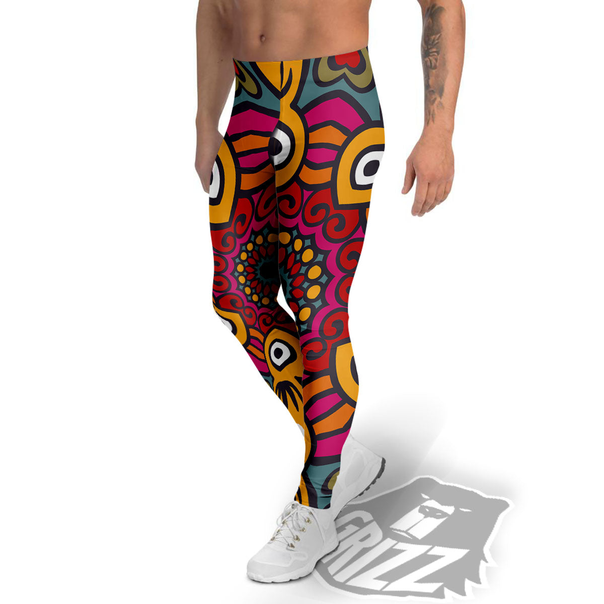 Mandala Bohemian Native Print Pattern Men's Leggings-grizzshop