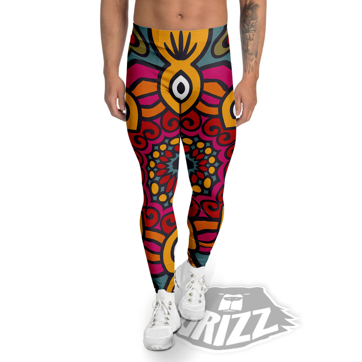 Mandala Bohemian Native Print Pattern Men's Leggings-grizzshop
