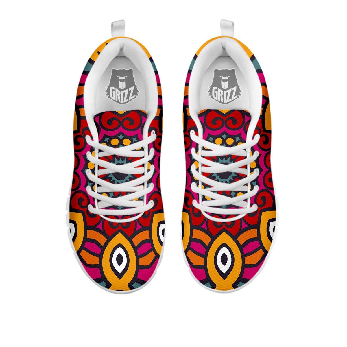 Mandala Bohemian Native Print Pattern White Sneaker-grizzshop