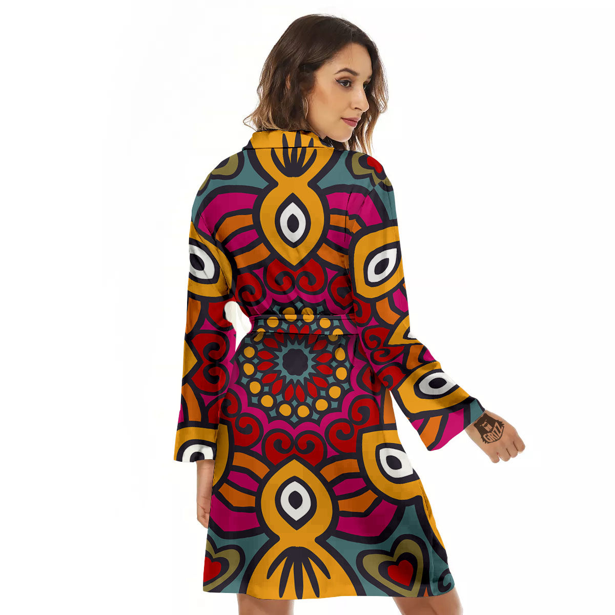 Mandala Bohemian Native Print Pattern Women's Robe-grizzshop