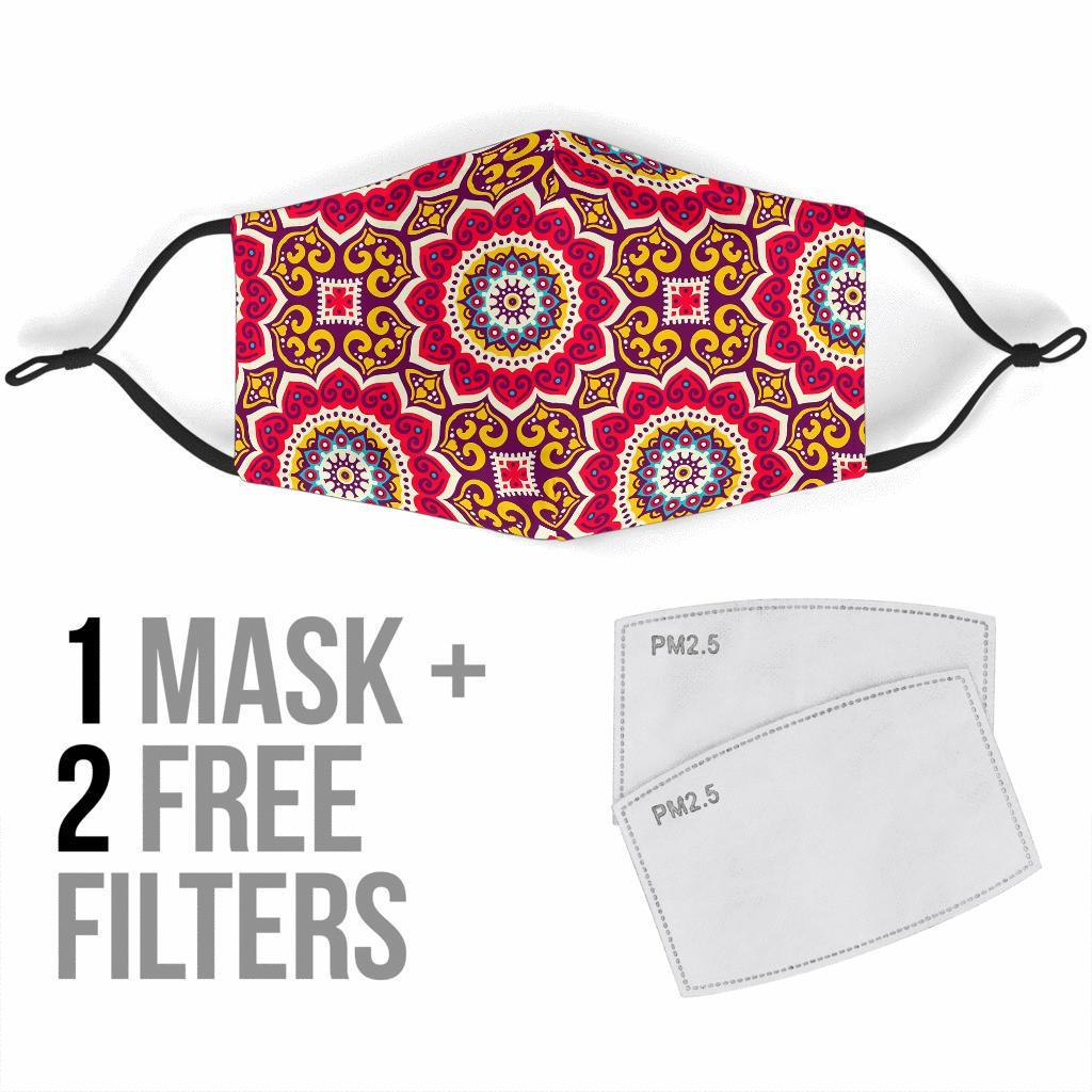 Mandala Boho Bohemian Pattern Print Face Mask-grizzshop