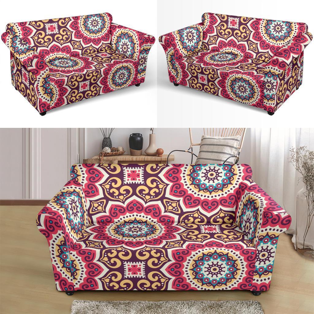 Mandala Boho Bohemian Pattern Print Loveseat Cover-grizzshop