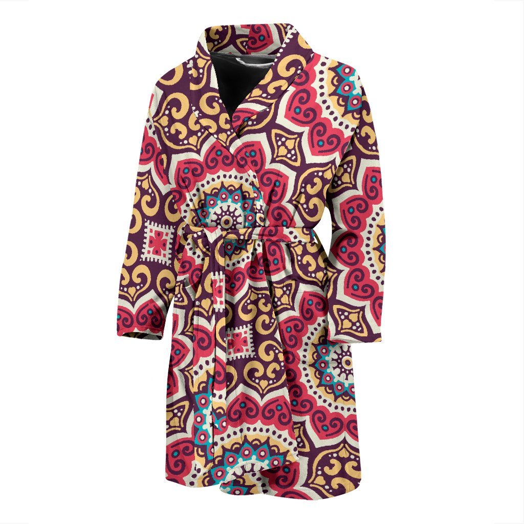 Mandala Boho Bohemian Pattern Print Men Long Robe-grizzshop