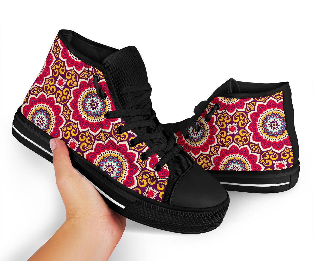 Mandala Boho Bohemian Pattern Print Men Women's High Top Shoes-grizzshop