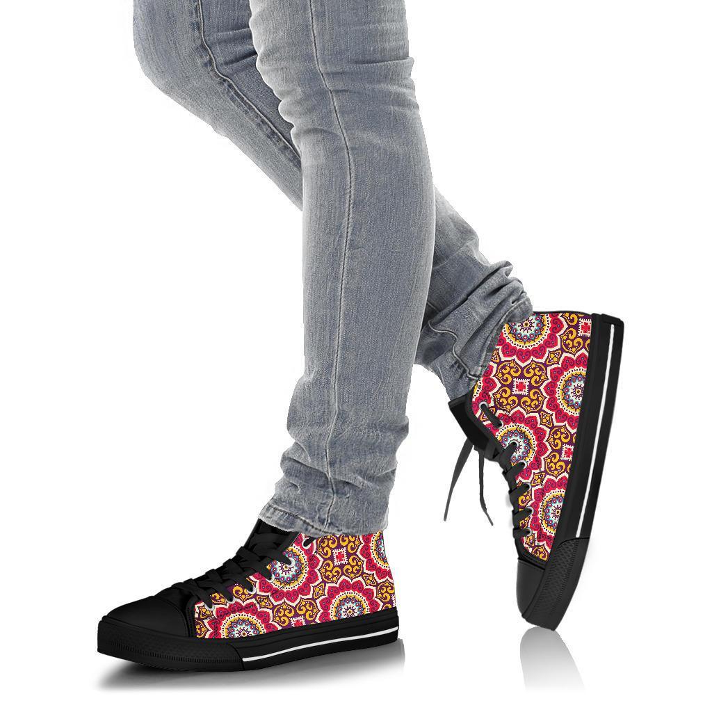 Mandala Boho Bohemian Pattern Print Men Women's High Top Shoes-grizzshop