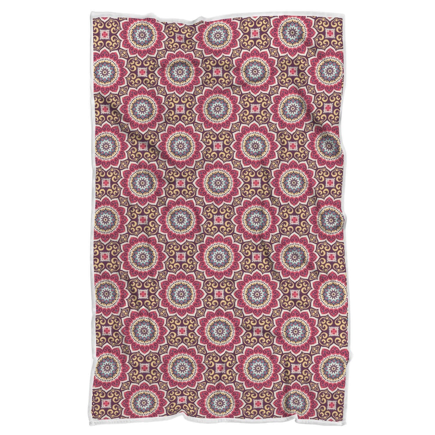 Mandala Boho Bohemian Pattern Print Throw Blanket-grizzshop