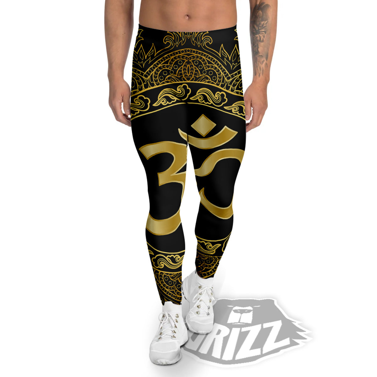 Mandala Boho Om Print Men's Leggings-grizzshop