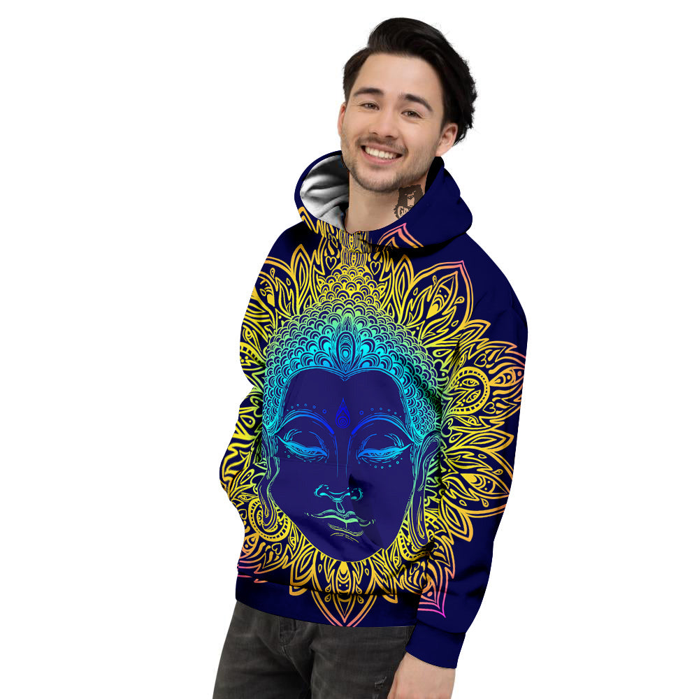 Mandala Buddha Colorful Print Men's Hoodie-grizzshop