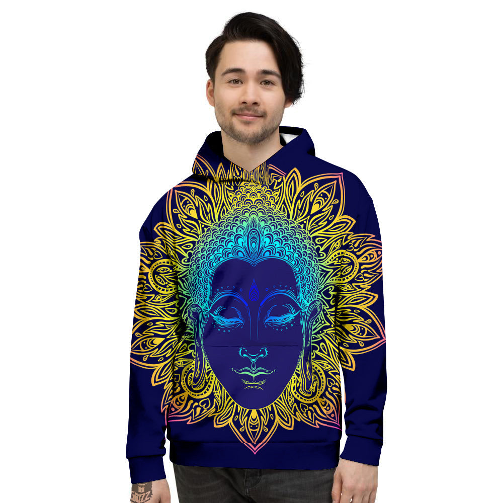 Mandala Buddha Colorful Print Men's Hoodie-grizzshop