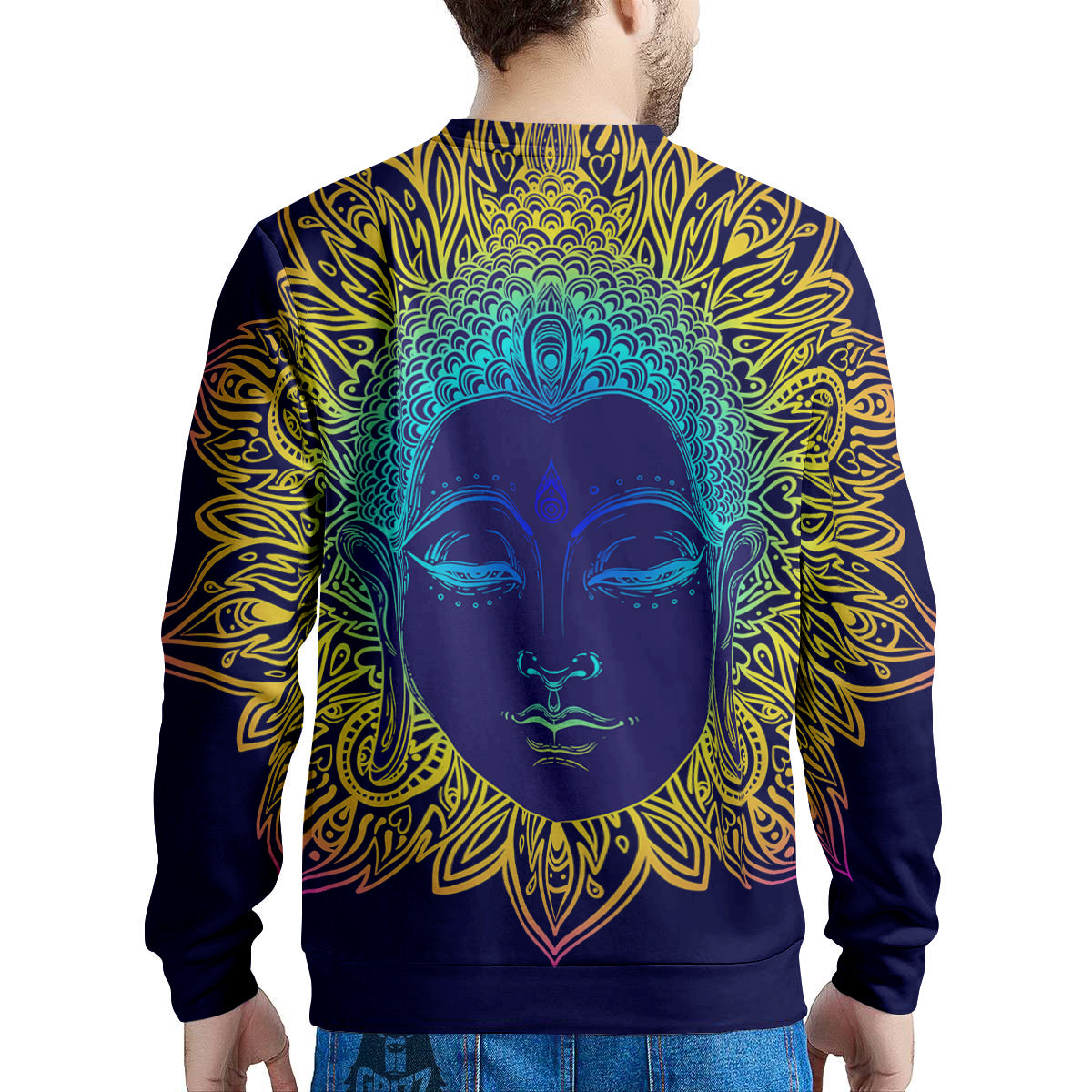 Mandala Buddha Colorful Print Men's Sweatshirt-grizzshop