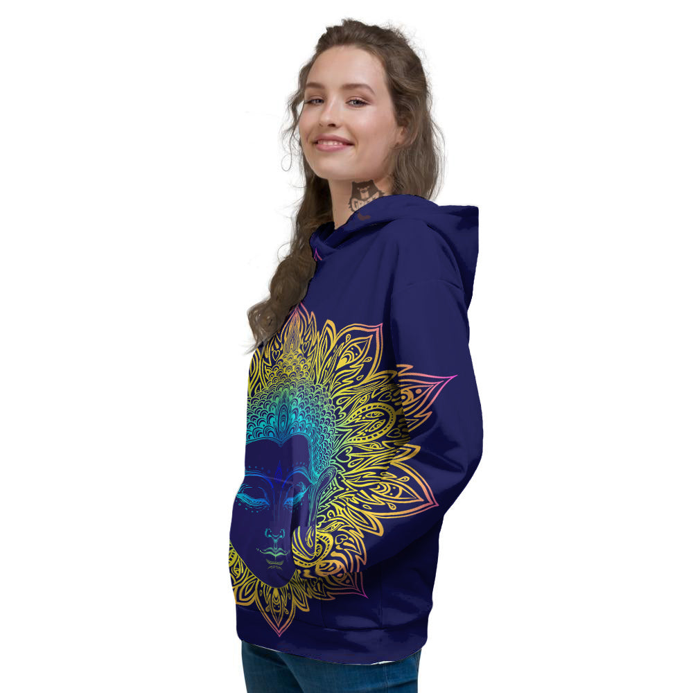 Mandala Buddha Colorful Print Women's Hoodie-grizzshop
