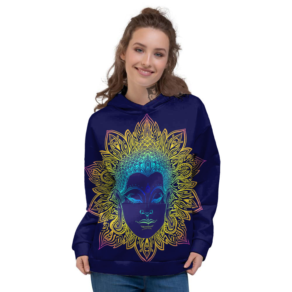 Mandala Buddha Colorful Print Women's Hoodie-grizzshop